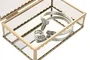 DKD Home Decor Joyero de Cristal y Metal Dorado 15x11x5 cm