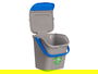 Stefanplast Cubo Basura Apilable Ecoway 28L Azul 38.5x41x37cm con Doble Apertura y Sujecion de Bolsa (Set de 6)