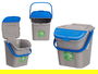 Stefanplast Cubo Basura Apilable Ecoway 28L Azul 38.5x41x37cm con Doble Apertura y Sujecion de Bolsa (Set de 6)