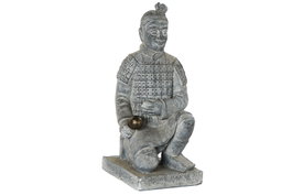 DKD Home Decor Figura de Guerrero Gris Claro