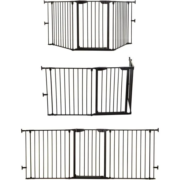 Dreambaby DRE9312742820213 Barrera de seguridad Newport, 3 paneles, ajustable 85,5-200 x 74 cm, Bidireccional Negra