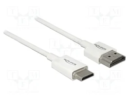 DeLOCK 85144 Cable HDMI High Speed con Ethernet, 2 m, HDMI-A a Mini HDMI (Type C), Blanco
