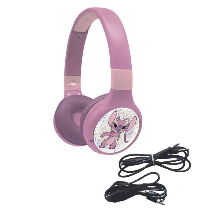 Lexibook Auriculares Angel 2 en 1 Bluetooth y con Cable para Niños, Cómodos y Plegables con Limitación de Sonido