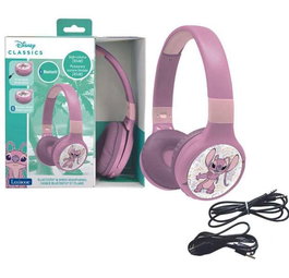 Lexibook Angel Stitch Auriculares Plegables con Cable para Niños, Responde Llamadas, Conector Jack 3.5mm