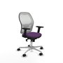 PIQUERAS Y CRESPO Silla de oficina Jorquera con mecanismo Sincro, tela Morado y malla Blanco