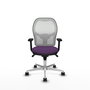 PIQUERAS Y CRESPO Silla de oficina Jorquera con mecanismo Sincro, tela Morado y malla Blanco