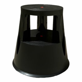 Plabell Taburete estable móvil negro