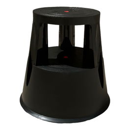 Plabell Taburete Estable Móvil con 3 Ruedas, Negro - Soporta 150 kg, Altura 42 cm, Ø Superior 28.5 cm - TTS-001