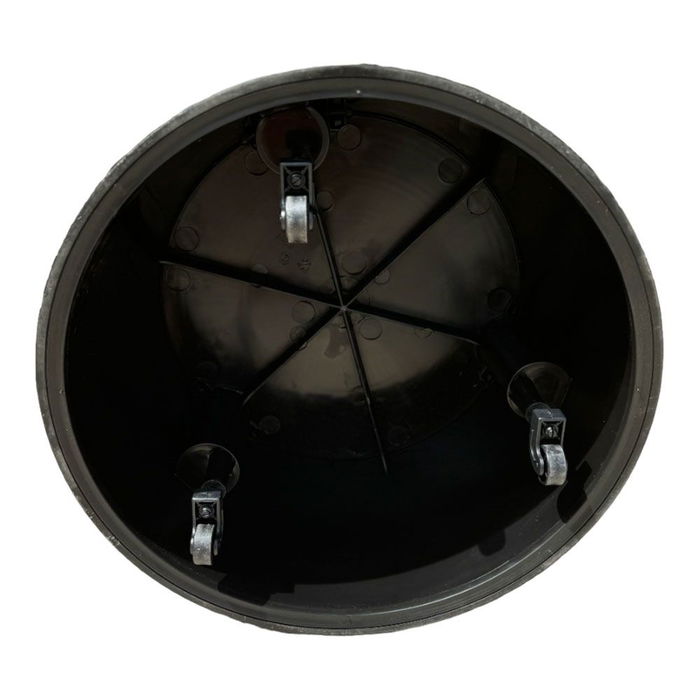 Plabell Taburete Estable Móvil con 3 Ruedas, Negro - Soporta 150 kg, Altura 42 cm, Ø Superior 28.5 cm - TTS-001