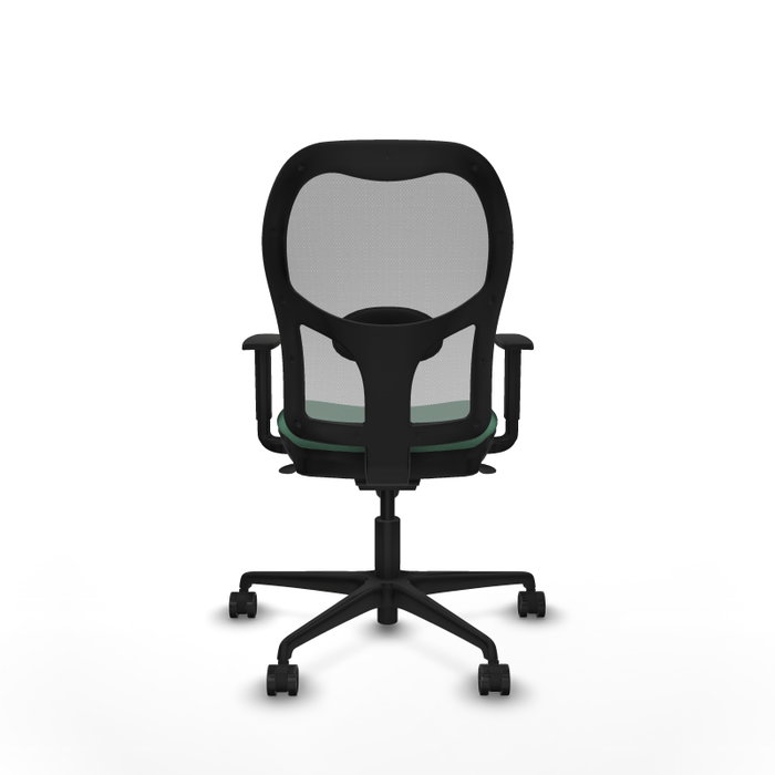 PIQUERAS Y CRESPO Silla de oficina Jorquera con mecanismo Sincro, tela Verde esmeralda y malla Gris
