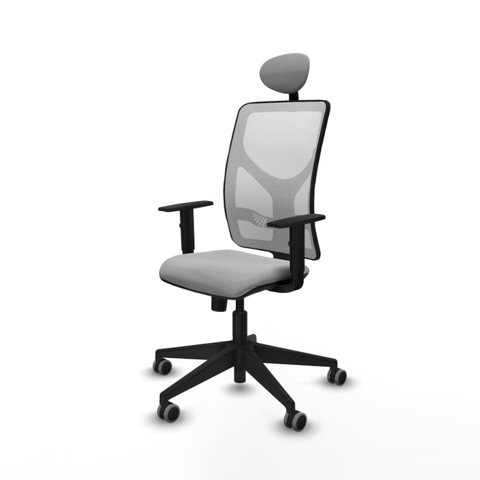 PIQUERAS Y CRESPO Silla de oficina Motilla con mecanismo Sincro, Gris claro y Blanco