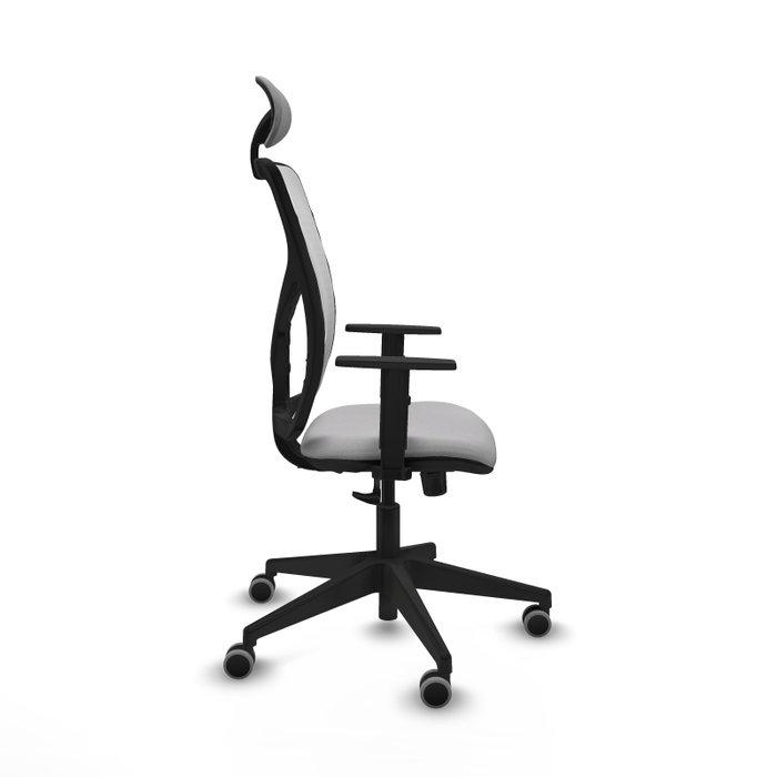 PIQUERAS Y CRESPO Silla de oficina Motilla con mecanismo Sincro, Gris claro y Blanco