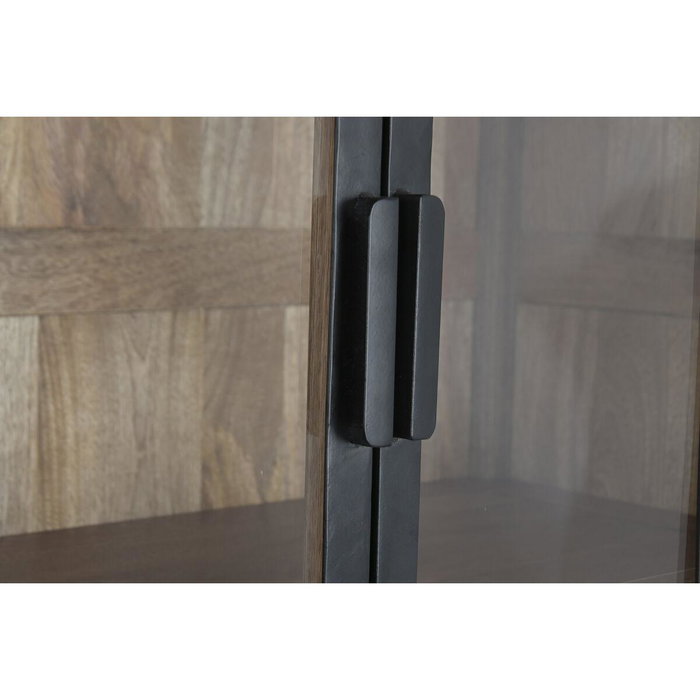 DKD Home Decor Vitrina Loft Mango Metal Natural Negro 42 x 195 x 100 cm
