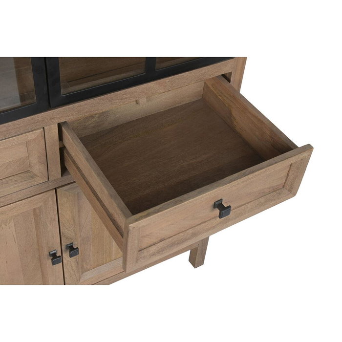 DKD Home Decor Vitrina Loft Mango Metal Natural Negro 42 x 195 x 100 cm