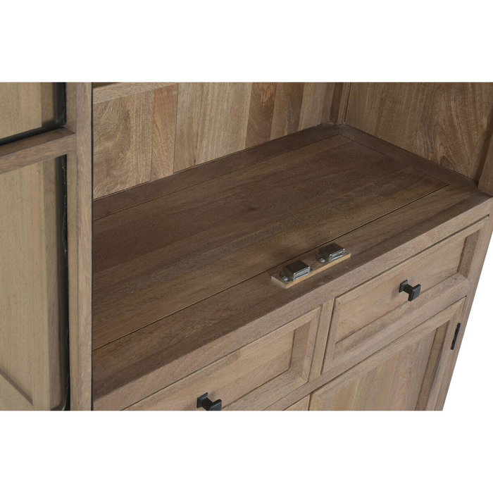 DKD Home Decor Vitrina Loft Mango Metal Natural Negro 42 x 195 x 100 cm