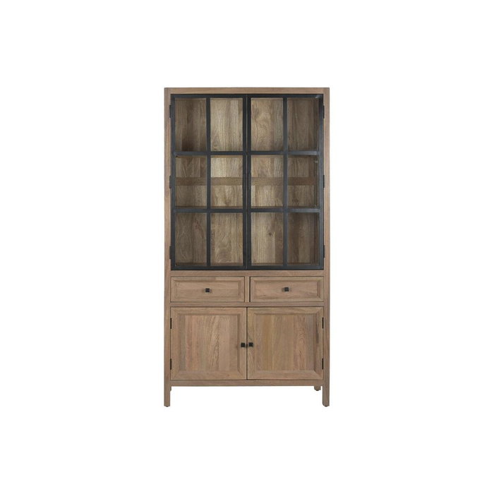 DKD Home Decor Vitrina Loft Mango Metal Natural Negro 42 x 195 x 100 cm