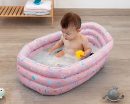 KioKids Bañera Hinchable Bebé Rosa +0 Meses 30x52x78cm