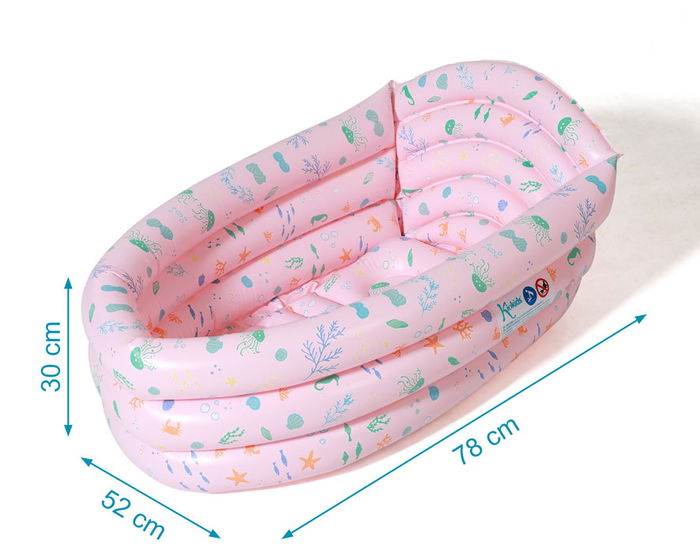 KioKids Bañera Hinchable Bebé Rosa +0 Meses 30x52x78cm