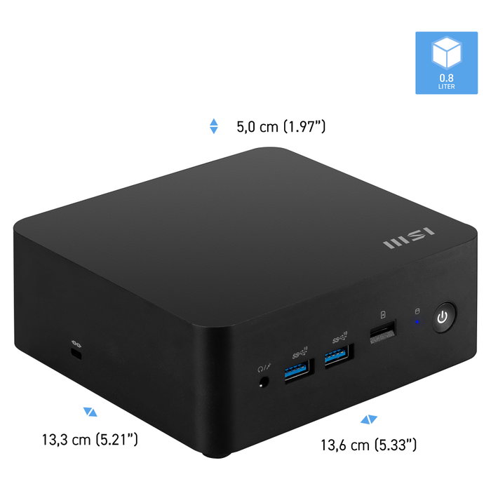 MSI Cubi NUC 1MG-014BEU Mini PC Negro Intel Core 3 100U