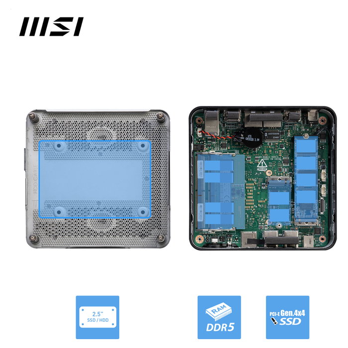 MSI Cubi NUC 1MG-014BEU Mini PC Negro Intel Core 3 100U