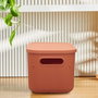 Aberto Design 241781 Caja de almacenamiento de plástico Rojo Teja, 6.2 Litros, 25x18x16 cm