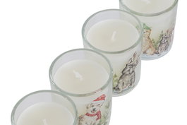 DKD Home Decor Vela Cristal/Cera Parafina Blanco 5x6x5 cm (4 Unidades)