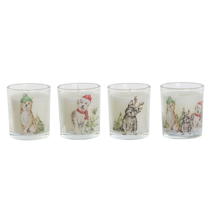 DKD Home Decor Set de 4 Velas de Cristal de Cera de Parafina Blanco 70g DKD Home Decor Set de 4 Velas de Cristal de Cera de Parafina Blanco 70g