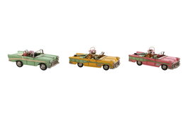 DKD Home Decor Decoración Metal Coche Surtido de 3 Unidades