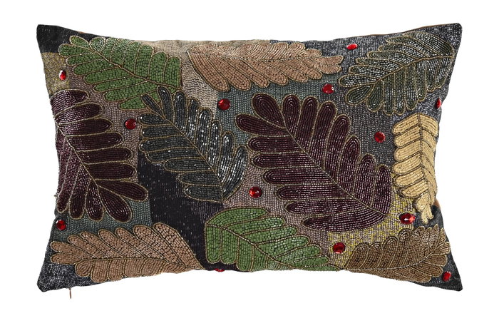 DKD Home Decor Funda Cojin Multicolor Poliéster Algodón Hojas Zipper 40 x 60 cm DKD Home Decor Funda Cojin Multicolor Poliéster Algodón Hojas Zipper 40 x 60 cm