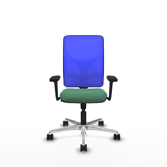 PIQUERAS Y CRESPO Silla de oficina Motilla con mecanismo Sincro, Verde esmeralda y Azul