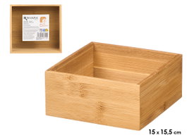 Kinvara Organizador de Bambú Rectangular 15x15,5cm