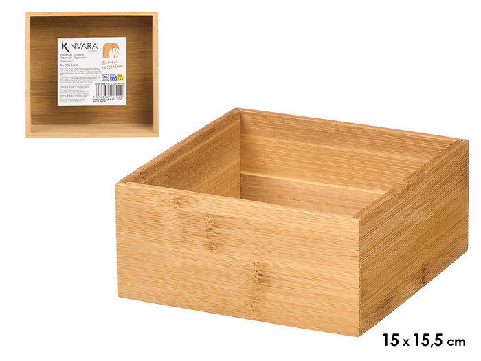 Kinvara Organizador de Bambú Rectangular 15 x 15,5 cm con tapa de MDF (Set de 12) Kinvara Organizador de Bambú Rectangular 15 x 15,5 cm con tapa de MDF (Set de 12)