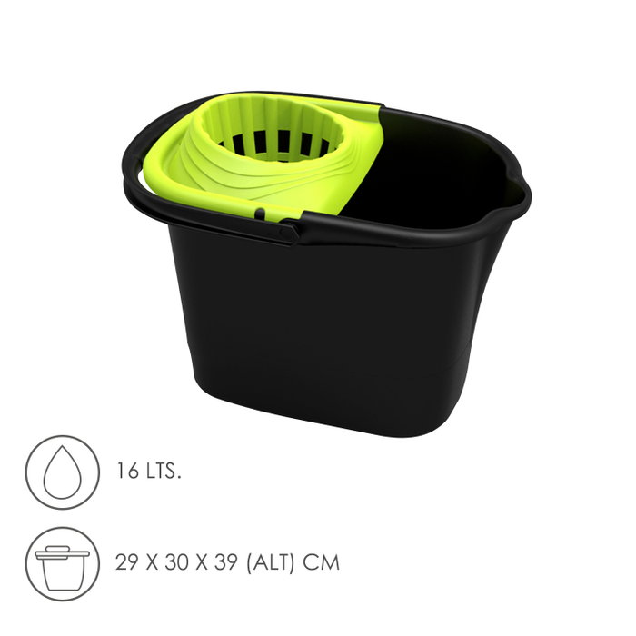 ORYX Cubo Fregona Con Escurridor Rectangular 16 Litros