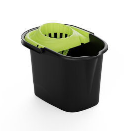 PLASTIKEN Cubo con escurridor rectangular 16L Negro 6215RL-NEG2