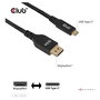 CLUB 3D CAC-1563 Cable Adaptador USB Type C a DisplayPort 2.1 Bi-Direccional 2 m Negro - 8K a 120Hz, 4K a 480Hz, Resolucion 7680x4320, Hasta 54 Gbit/s