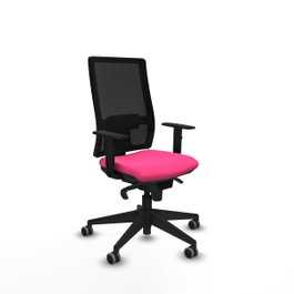 PIQUERAS Y CRESPO Silla de oficina Horna con mecanismo Sincro, Rosa y Negro