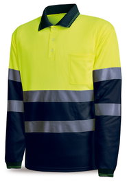 POLO Chaleco de seguridad de alta visibilidad manga larga Amarillo y Azul Talla XL