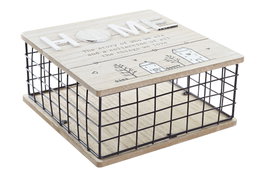 DKD Home Decor Caja MDF y Metal 25x25x12 Natural