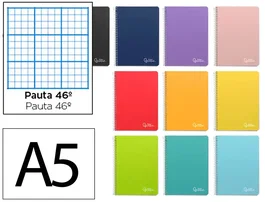 Liderpapel Cuaderno Espiral A5 Witty Tapa Dura 80 Hojas 90g Rayado Colores Surtidos