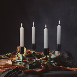 Bambasy Pack de 6 velas decorativas LED candelabro 160mm
