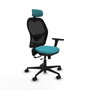 PIQUERAS Y CRESPO Silla de oficina Jorquera con mecanismo Sincro/Traslack, Turquesa y Negro