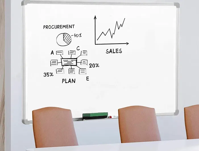Q-connect Pizarra Blanca Melamina Marco Aluminio 90x60 cm