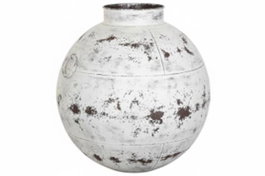 DKD Home Decor Ánfora de Hierro Decape Blanco 80x80x86