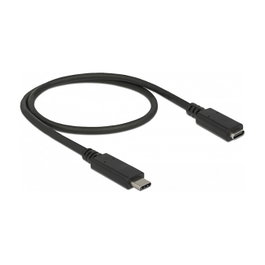DeLOCK 85532 Cable de extensión USB C de 0,5 m Negro