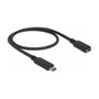 DeLOCK 85532 Cable de extensión USB Type-C™ a USB C, 0,5 m, 10 Gbps, 60 W PD, Negro