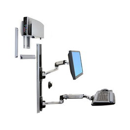 Ergotron LX Wall Mount System de Brazo para Monitor / Montaje en Pared / Carga 13.4 kg / Inclinacion 85 grados / Giro 360 grados / Compatible VESA
