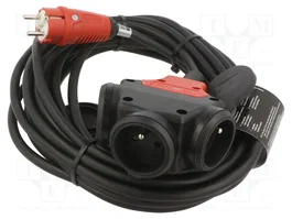 KERG Prolongador de alimentación H05RR-F 3G2,5mm2 5m Negro