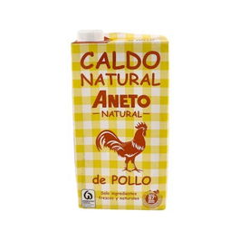 ANETO Caldo de Pollo 1L fresco y natural sin gluten ni lactosa
