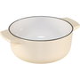 KitchenAid Asador Redondo de Hierro Fundido con Tapa 22 cm, creme