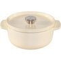 KitchenAid Asador Redondo de Hierro Fundido con Tapa 22 cm, creme